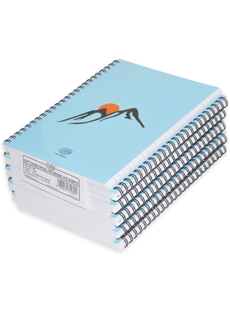 FIS Spiral Soft Cover Notebook Single Line A5, 100-Sheets 10-Piece - FSNBA51902S - Image 1